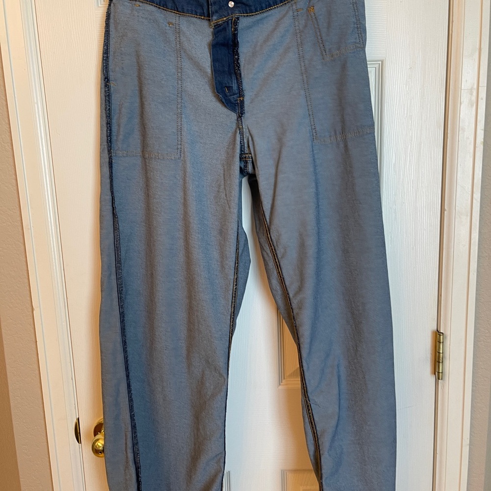 Project Indigo Wide Leg Utility Patch‎ Pocket Denim Jeans XL Dark Wash - Picture 14 of 15